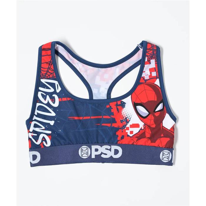 ピーエスディーアンダーウェア Psd Underwear 【 Psd X Marvel Spider-Man Senses Sports Bra Women's Red/White/Blue 】 レディース Red 赤・レッド 白色 ホワイト 青色 ブルー