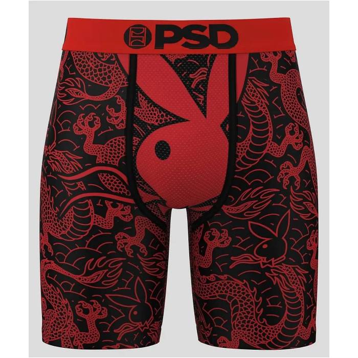 ピーエスディーアンダーウェア Psd Underwear 【 Psd X Playboy Dragon Boxer Briefs Men's Red 】 ドラゴン メンズ Red 赤・レッド|スニケス