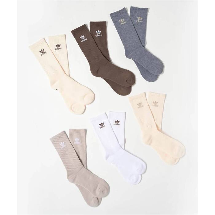 アディダス Adidas 【 Trefoil Natural 6 Pack Crew Socks Men's Assorted 】 トレフォイル ナチュラル クルー ソックス・靴下 メンズ|スニケス