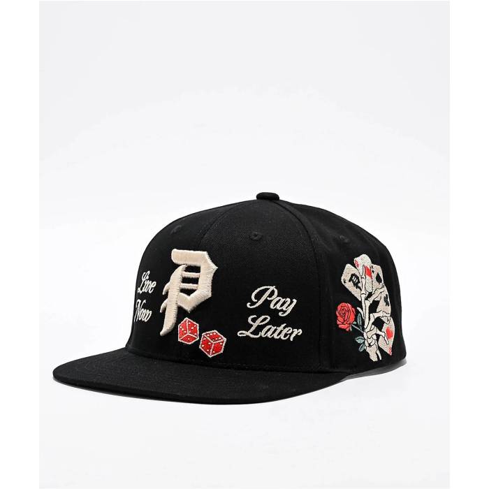 【★百貨店SALE★6/11真夜中2時迄】大時代 Primitive 【 Double Up Black Snapback Hat Men\u0027s Black 】 黒いこと 黒いこと Snapback スナップバック 御徒面子 メンズ 黒いこと 黒いこと