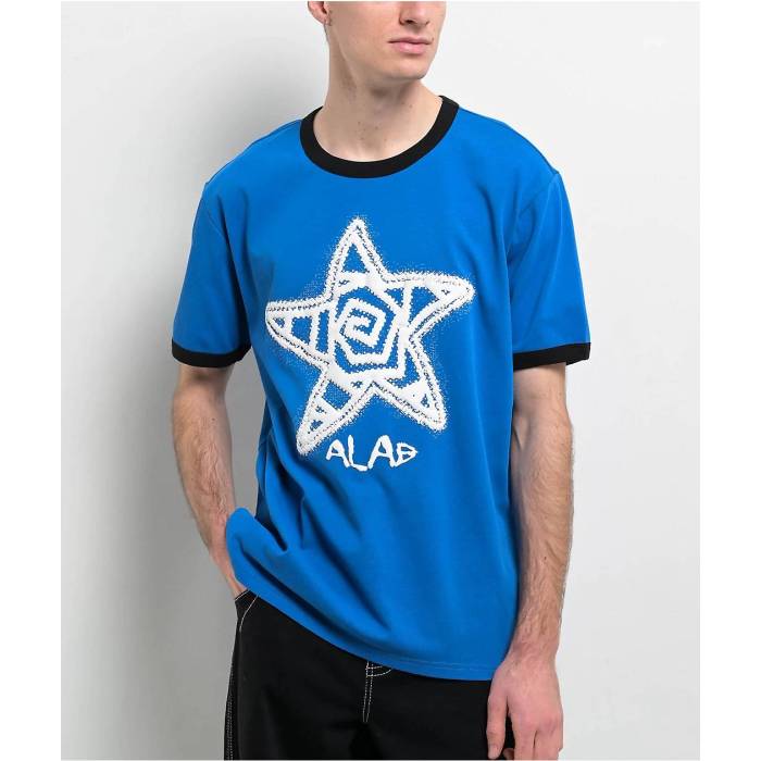 【★百貨店SALE★6/11真夜中2時迄】A.lab 【 Astro Blue T-Shirt Men\u0027s Blue 】 青碧 青碧 ティーシャツ メンズ 青碧 青碧
