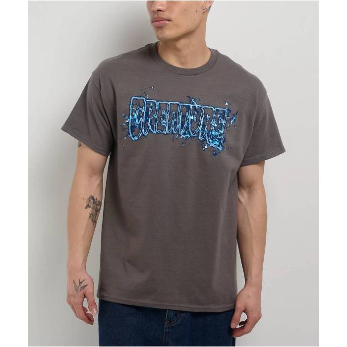 【★百貨店SALE★6/11真夜中2時迄】Creature 【 Inferno Charcoal T-Shirt Men\u0027s Charcoal 】 地獄 濃灰色 ティーシャツ メンズ 濃灰色