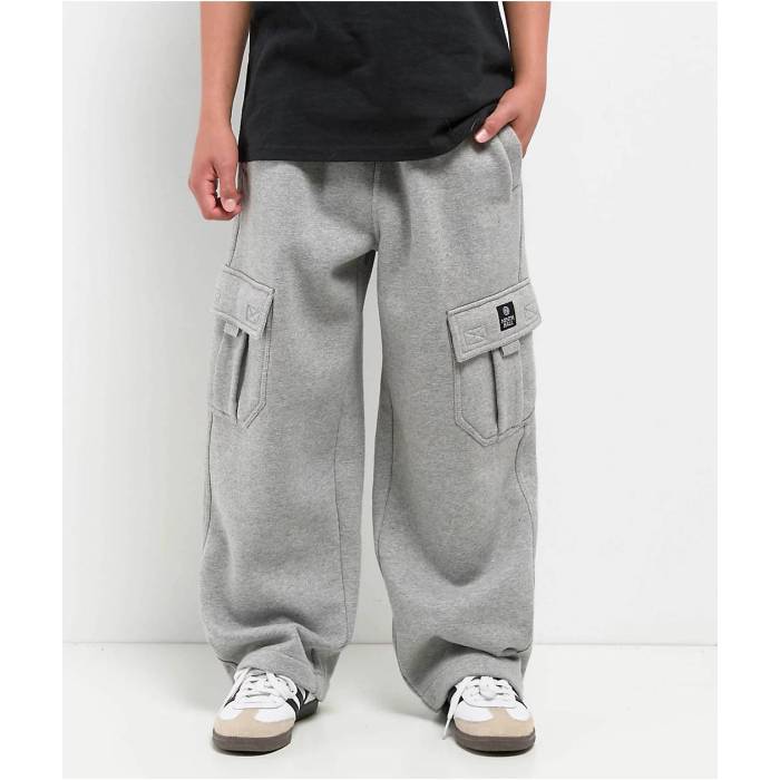 【★百貨店SALE★6/11真夜中2時迄】Ninth Hall Fundamentals 【 Ninth Hall Kids Stash Heather Grey Cargo Sweatpants Kids\u0027 Grey 】 heather ギョリュウモドキ 薄墨色 薄墨色 積貨委託貨物 ロングタイツ 薄墨色 薄墨色