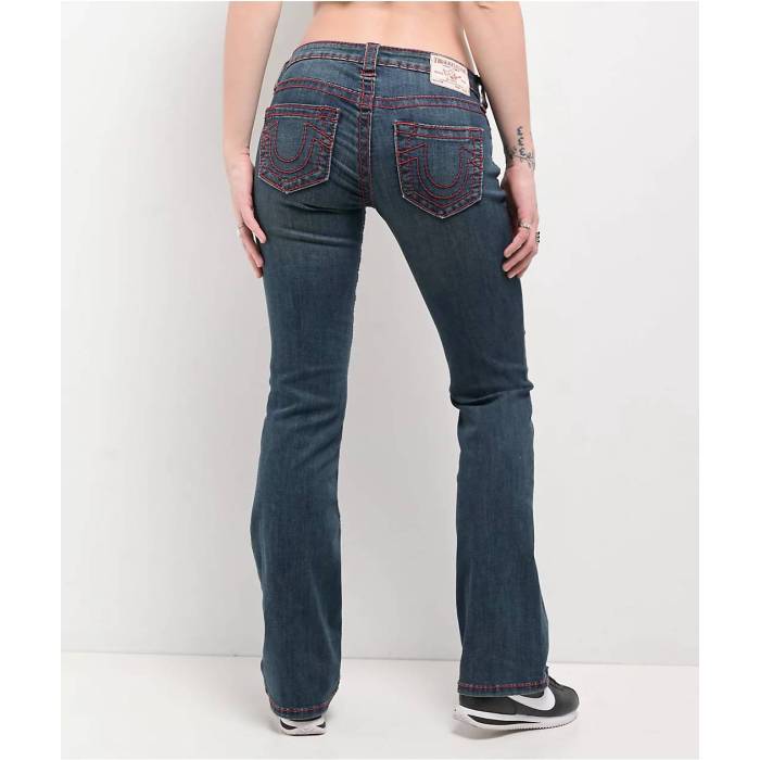 トゥルーレリジョン True Religion 【 Becca Big T Twilight Indigo Mid Rise Bootcut Jeans Women's Dark Blue 】 トワイライト 藍色・インディゴ ミッド ライズ ジーンズ レディース 青色 ブルー
