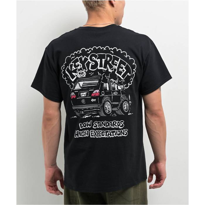 Key Street 【 X Freakorico Hot Box Black T-Shirt Men\u0027s Black 】 ボックス席 黒いこと 黒いこと プルオーバー メンズ 黒いこと 黒いこと