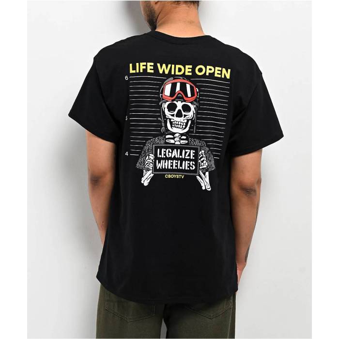 Cboystv 【 Mugshot Black T-Shirt Men's Black 】 黒色 ブラック Tシャツ メンズ 黒色 ブラック