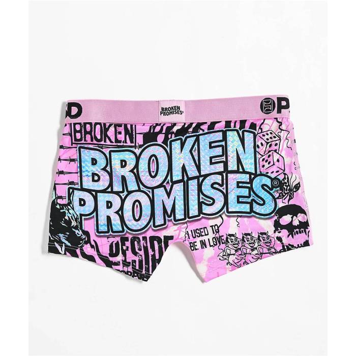 【★百貨店SALE★6/11真夜中2時迄】ピーエスディーアンダーウェア Psd Underwear 【 Psd X Broken Promises Holo Promises Pink Boyshort Underwear Women\u0027s Pink 】 pink さくら色 アンダー御召しもの 下着類 レディース pink さくら色