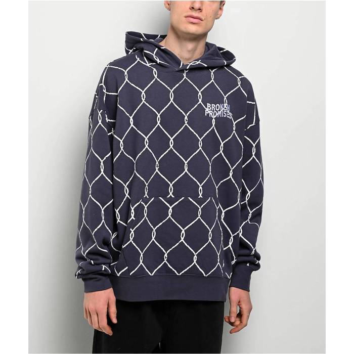 Broken Promises 【 Chain Link Grey Hoodie Men's Dark Grey 】 灰色 グレー フーディー パーカー メンズ 灰色 グレー