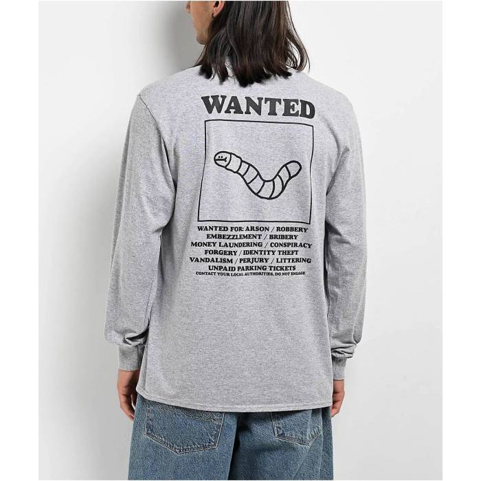 A.lab 【 Heather Grey Wanted Worm Long Sleeve T-Shirt Men\u0027s Grey 】 heather ギョリュウモドキ 薄墨色 薄墨色 Sleeve 捩り プルオーバー メンズ 薄墨色 薄墨色