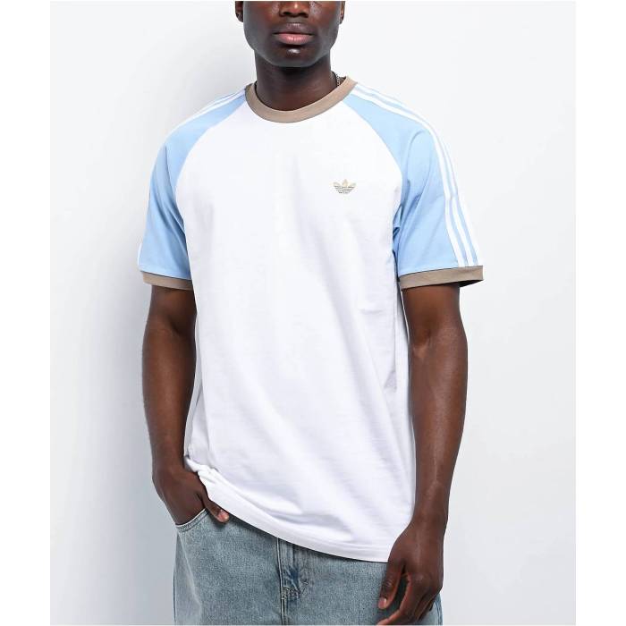 アディダス Adidas 【 Originals Cali White & Clear Sky T-Shirt Men's White 】 オリジナルス 白色 ホワイト スカイ Tシャツ メンズ 白色 ホワイト|スニケス