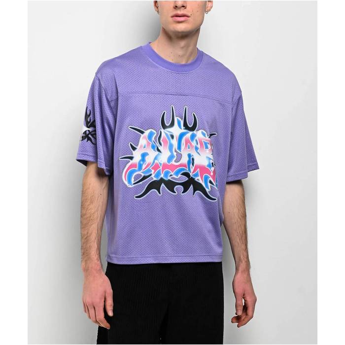 A.lab 【 Cracked Purple Mesh Jersey Men\u0027s Purple 】 Purple 紫・パープル ティーシャツ メンズ Purple 紫・パープル トップス-メンズファッション-その他