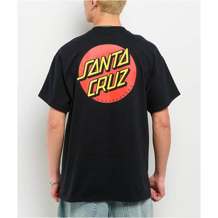 サンタ船路 滑る Santa Cruz Skate 【 Santa Cruz Classic Dot Black T-Shirt Men\u0027s Black 】 古典派音楽 黒いこと 黒いこと プルオーバー メンズ 黒いこと 黒いこと