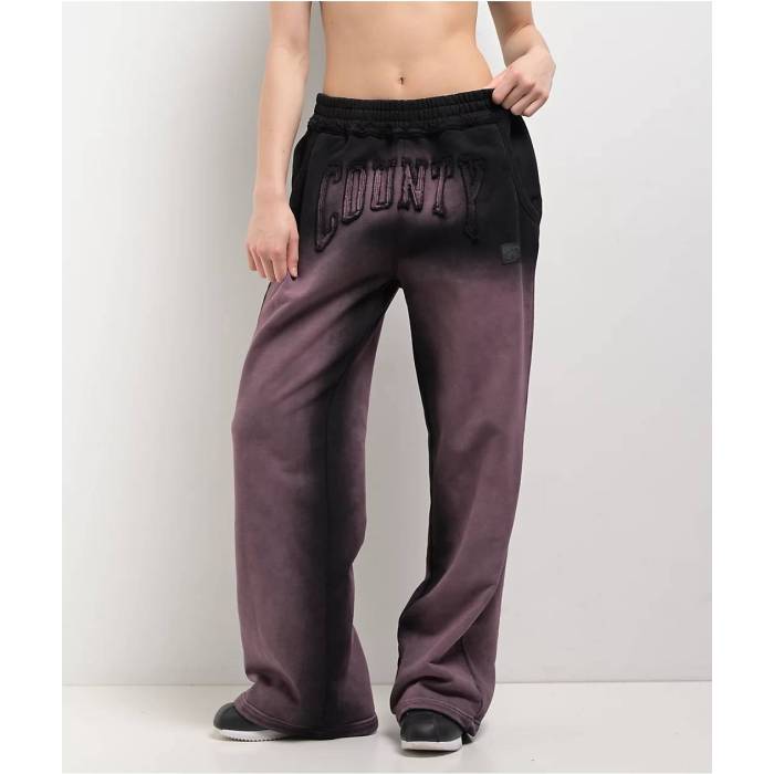Fb County 【 Bleach Dye Black & Pink Sweatpants Women's Black 】 黒色 ブラック pink ピンク ロングタイツ レディース 黒色 ブラック