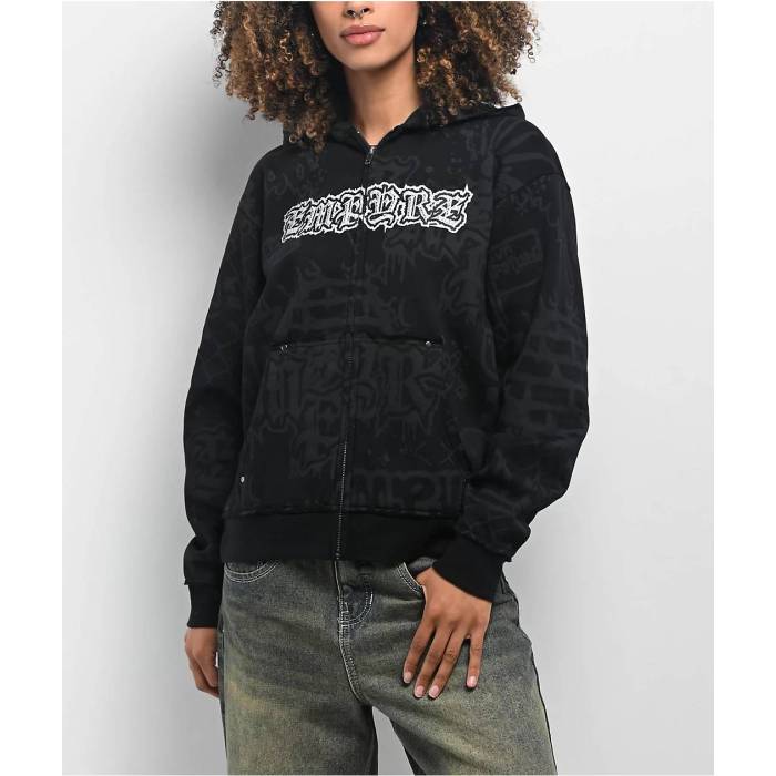 エンパイア Empyre 【 Ellio Black Zip Hoodie Women's Black 】 黒色 ブラック フーディー パーカー レディース 黒色 ブラック|スニケス