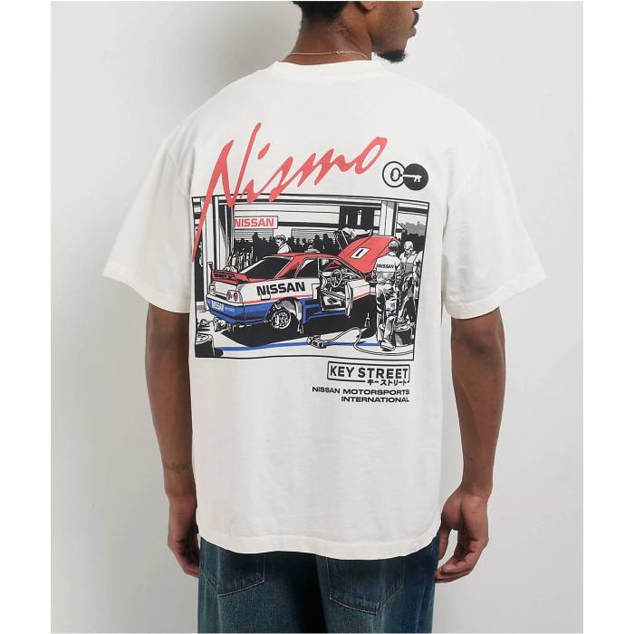 Key Street 【 X Nismo Pit Crew White T-Shirt Men's White 】 クルー 白色 ホワイト Tシャツ メンズ 白色 ホワイト