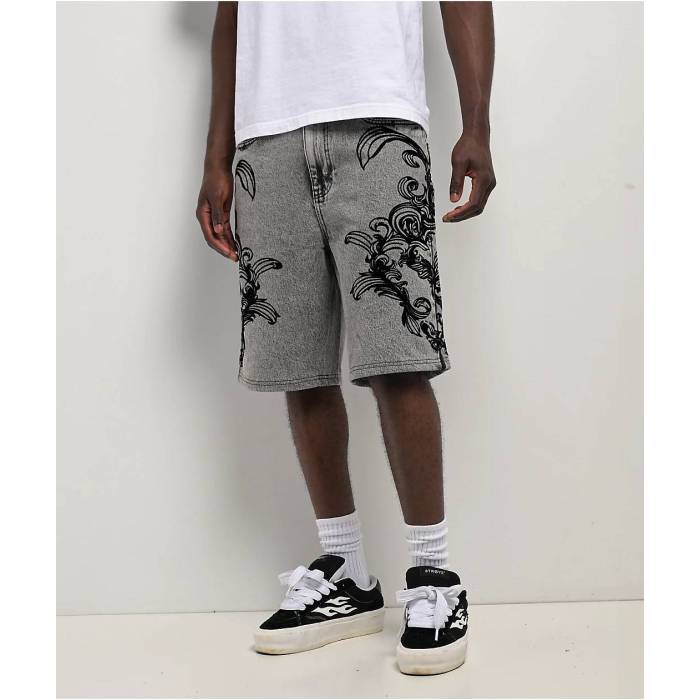 Ninth Hall 【 Waylay Tussle Grey Wash Denim Shorts Men's Grey 】 灰色 グレー デニム ショーツ メンズ 灰色 グレー