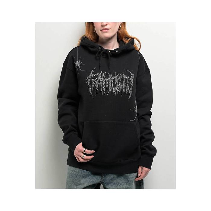 Famous Stars & Straps 【 Black Widow Hoodie Women's Black 】 黒色 ブラック フーディー パーカー レディース 黒色 ブラック|スニケス