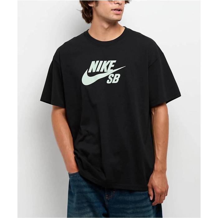 ナイキ Nike 【 Sb Logo Black & Pistachio T-Shirt Men's Black 】 エスビー ロゴ 黒色 ブラック Tシャツ メンズ 黒色 ブラック