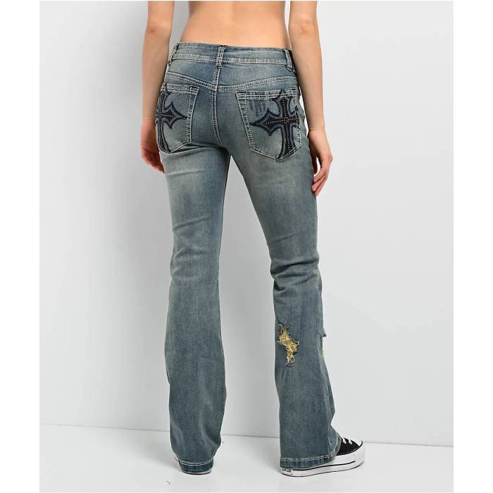Ninth Hall 【 Alyssia Sequins Drizzle Bootcut Jeans Women's Blue 】 ジーンズ レディース 青色 ブルー