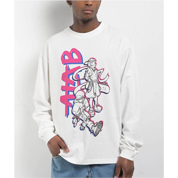 A.lab 【 Squad Exe White Long Sleeve T-Shirt Men's White 】 白色 ホワイト Sleeve スリーブ Tシャツ メンズ 白色 ホワイト