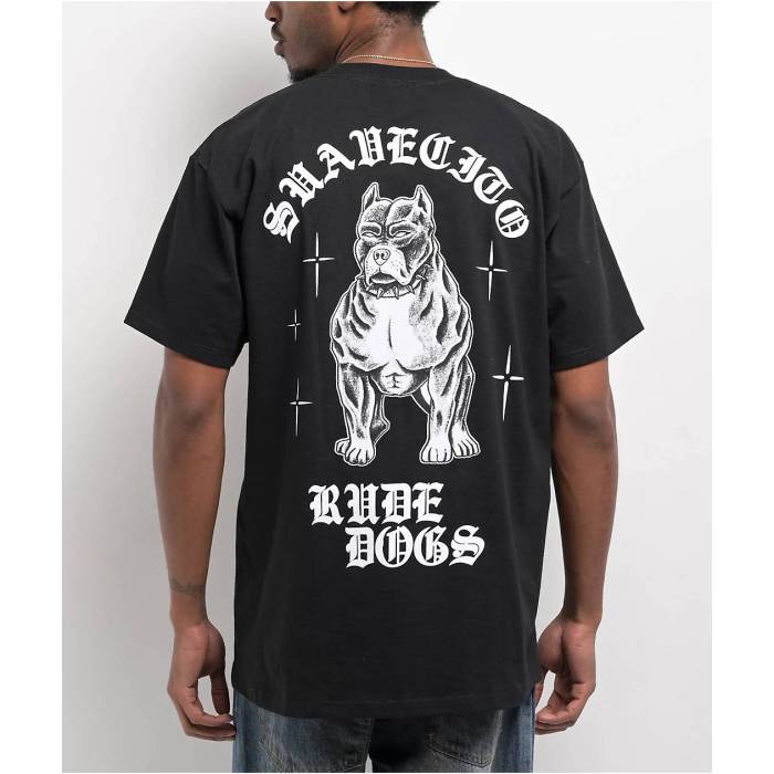 【★百貨店SALE★6/11十二時2時迄】Suavecito 【 Dog Black T-Shirt Men\u0027s Black 】 黒いこと 黒いこと プルオーバー メンズ 黒いこと 黒いこと