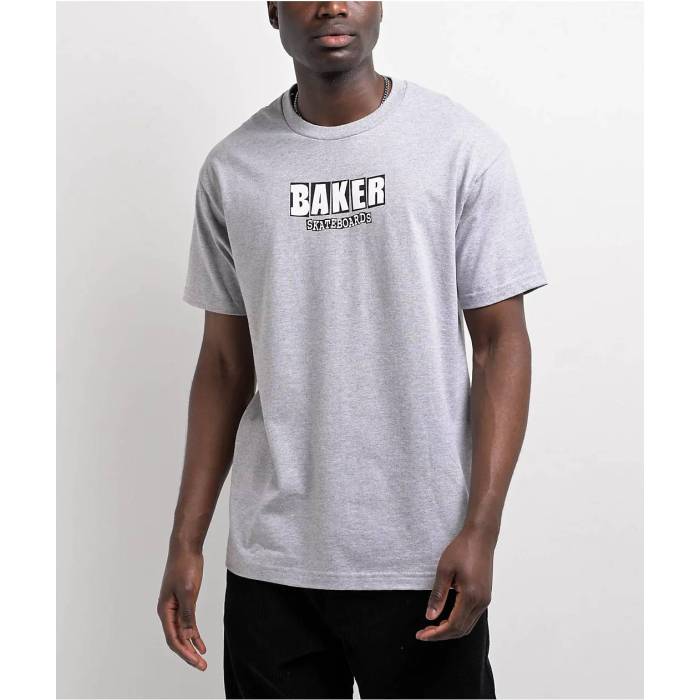 【★百貨店SALE★6/11十二時2時迄】Baker Skateboards 【 Baker Brand Logo Heather Grey T-Shirt Men\u0027s Grey 】 ロゴタイプ heather ギョリュウモドキ 薄墨色 薄墨色 プルオーバー メンズ 薄墨色 薄墨色