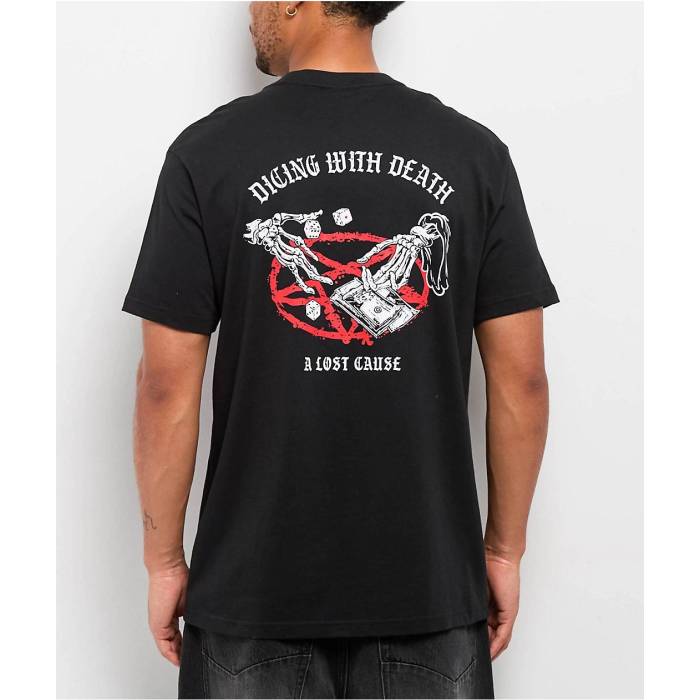 A Lost Cause 【 Dice Black T-Shirt Men\u0027s Black 】 黒いこと 黒いこと プルオーバー メンズ 黒いこと 黒いこと