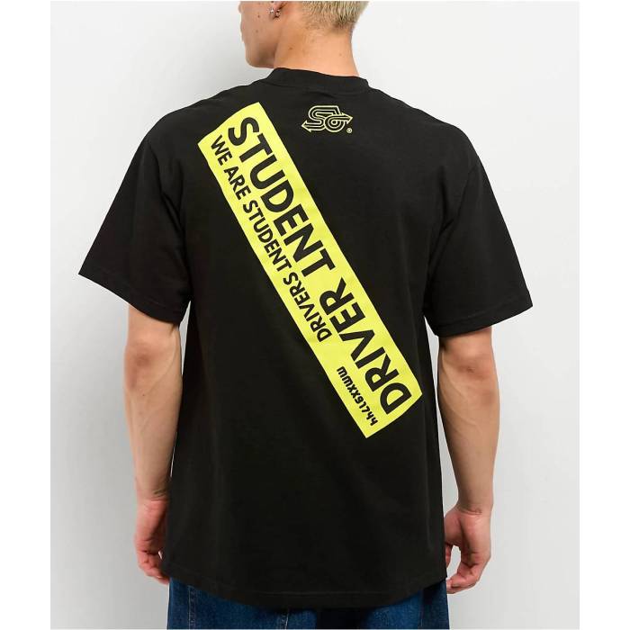 Student Driver 【 Racing Black T-Shirt Men\u0027s Black 】 黒いこと 黒いこと プルオーバー メンズ 黒いこと 黒いこと