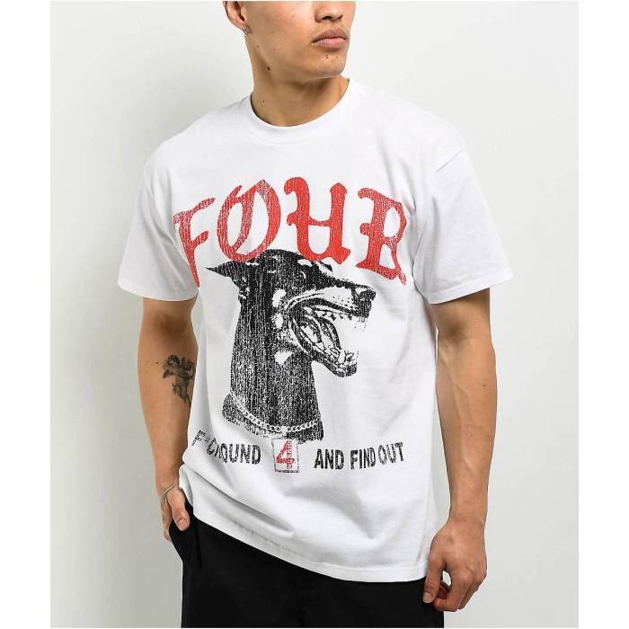 4Hunnid 【 Find Out White T-Shirt Men\u0027s White 】 白いこと 白いこと プルオーバー メンズ 白いこと 白いこと