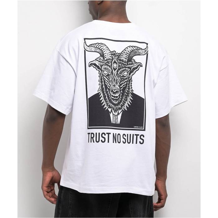 Lurking Class By Sketchy Tank 【 Trust No Suits White T-Shirt Men's White 】 トラスト スーツ 白色 ホワイト Tシャツ メンズ 白色 ホワイト
