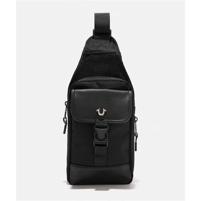 トゥルーレリジョン True Religion 【 Ivan Black Sling Bag Men's Black 】 黒色 ブラック バッグ メンズ 黒色 ブラック