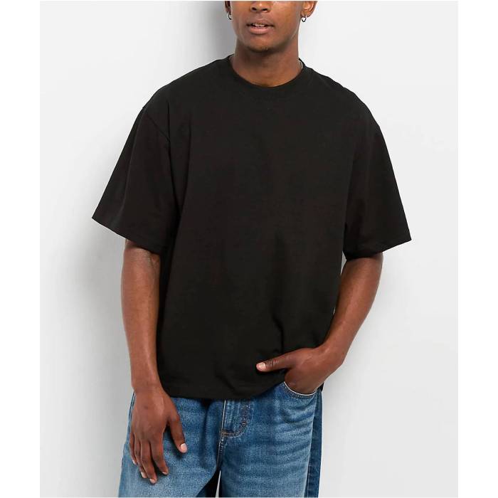 Shaka Wear 【 Max Heavyweight Black Crop T-Shirt Men\u0027s Black 】 マックス 黒いこと 黒いこと Crop クロップ プルオーバー メンズ 黒いこと 黒いこと