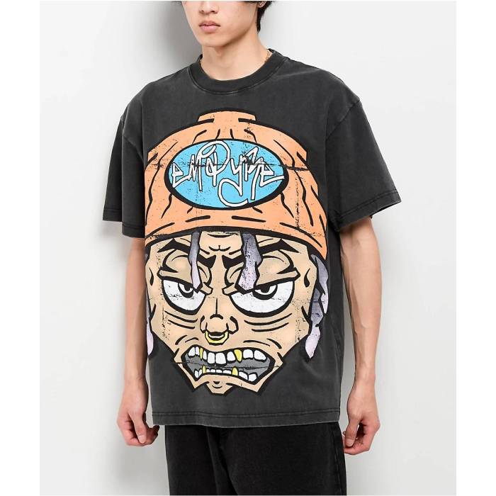 帝国 Empyre 【 Bro Big Head Black Wash T-Shirt Men\u0027s Black 】 黒いこと 黒いこと プルオーバー メンズ 黒いこと 黒いこと