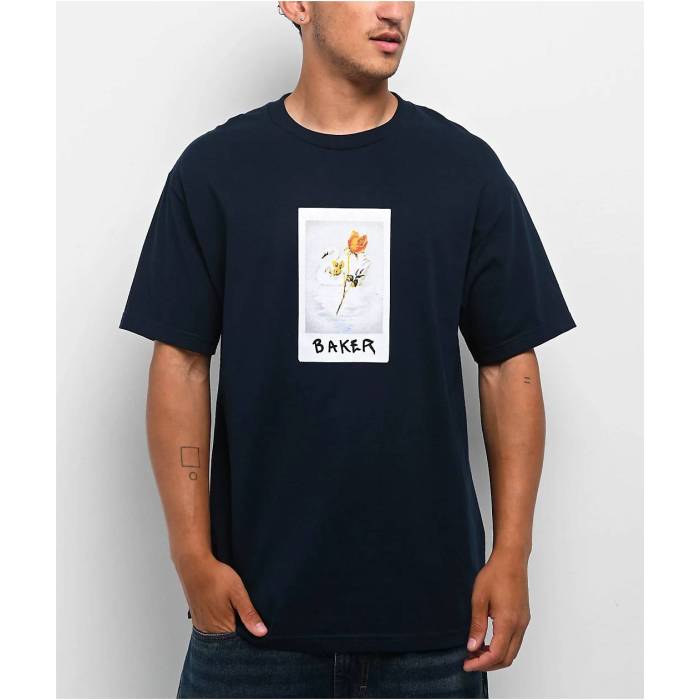Baker Skateboards 【 Baker Polaroid Navy T-Shirt Men's Navy 】 紺色 ネイビー Tシャツ メンズ 紺色 ネイビー|スニケス
