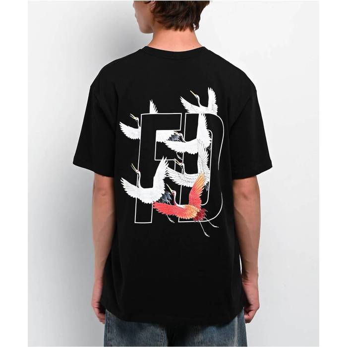 【★百貨店SALE★6/11真夜中2時迄】Formula Drift 【 Cranes Black T-Shirt Men\u0027s Black 】 黒いこと 黒いこと ティーシャツ メンズ 黒いこと 黒いこと