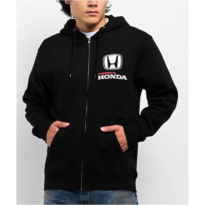 【★百貨店SALE★6/11十二時2時迄】Honda 【 Power Stack Black Zip Hoodie Men\u0027s Black 】 Power 力強さ 黒いこと 黒いこと フーディー パーカー メンズ 黒いこと 黒いこと
