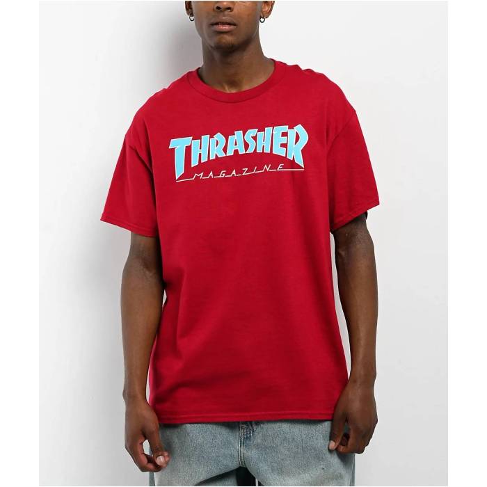 Thrasher 【 Outline Red T-Shirt Men\u0027s Red 】 Red 赤・赤いこと プルオーバー メンズ Red 赤・赤いこと