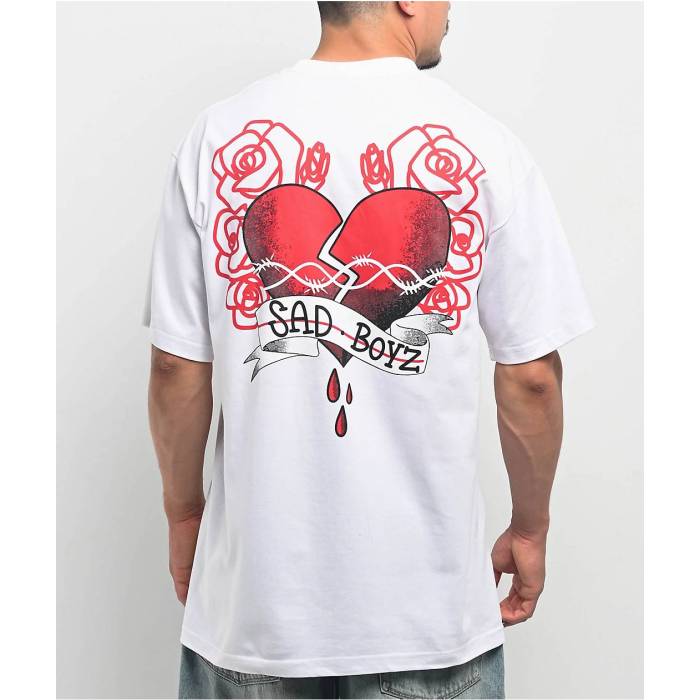 Sad Boyz 【 $Ad Boyz By Junior H Heart Breaker White T-Shirt Men's White 】 白色 ホワイト Tシャツ メンズ 白色 ホワイト|スニケス