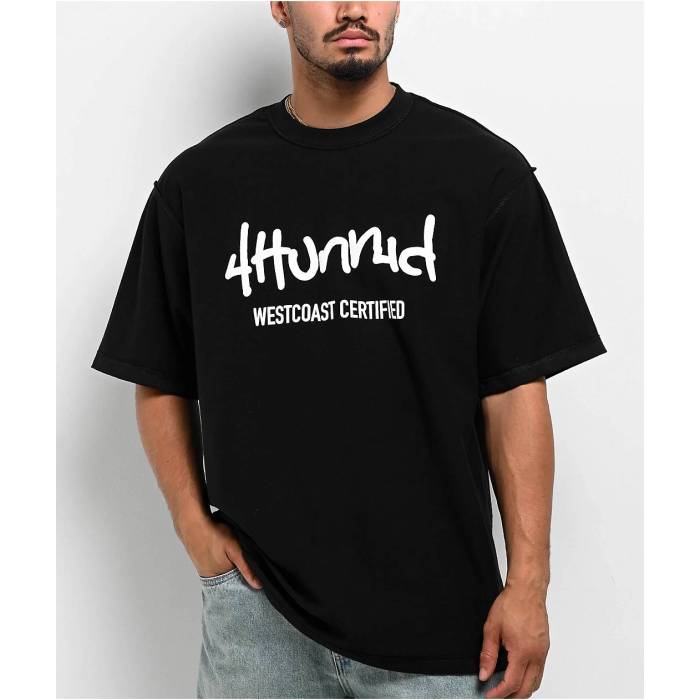 Shaka Wear 【 X 4Hunnid Inside Out Black T-Shirt Men\u0027s Black 】 黒いこと 黒いこと プルオーバー メンズ 黒いこと 黒いこと