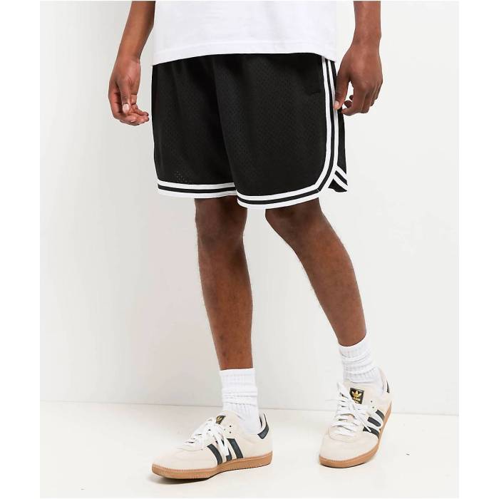 Shaka Wear 【 Retro Black Basketball Shorts Men\u0027s Black 】 レトロ 黒いこと 黒いこと 籠球 さる股引き メンズ 黒いこと 黒いこと