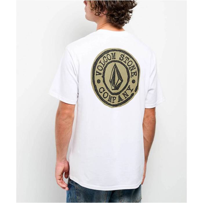 ボルコム Volcom 【 Logo Stamp White T-Shirt Men\u0027s White 】 ロゴタイプ 白いこと 白いこと プルオーバー メンズ 白いこと 白いこと