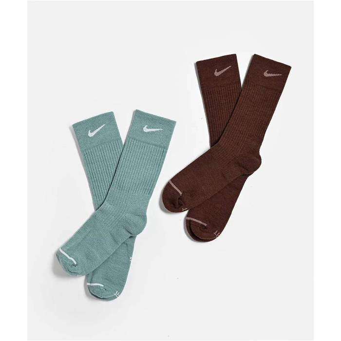 ナイキ Nike 【 Everyday Wool Brown & Blue 2 Pack Crew Socks Men's Brown 】 茶色 ブラウン 青色 ブルー クルー ソックス・靴下 メンズ 茶色 ブラウン