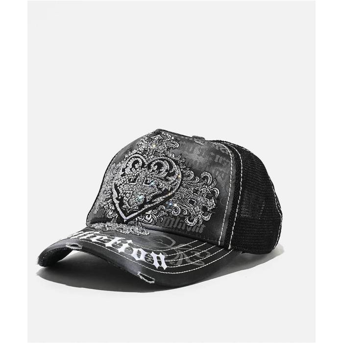 【★百貨店SALE★6/11真夜中2時迄】アフリクション Affliction 【 Ink Black Trucker Hat Men\u0027s - 】 黒いこと 黒いこと トラッカー メンズ NULL