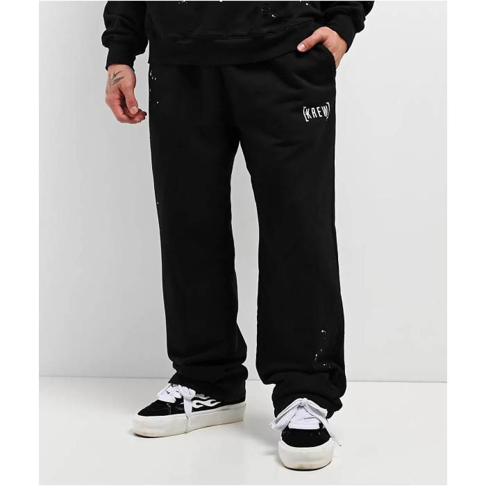 Krew 【 K-Loose Ripper Faded Black Sweatpants Men\u0027s Black 】 黒いこと 黒いこと ロングタイツ メンズ 黒いこと 黒いこと ズボン・パンツ-メンズファッション