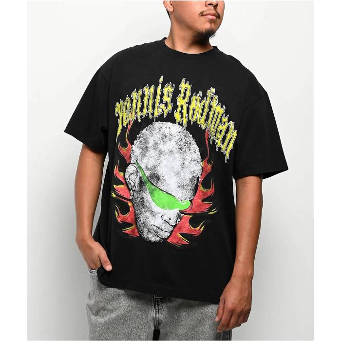 【★百貨店SALE★6/11真夜中2時迄】Rodman 【 Apparel Throwing Stars Black T-Shirt Men\u0027s Black 】 スターズ 黒いこと 黒いこと ティーシャツ メンズ 黒いこと 黒いこと
