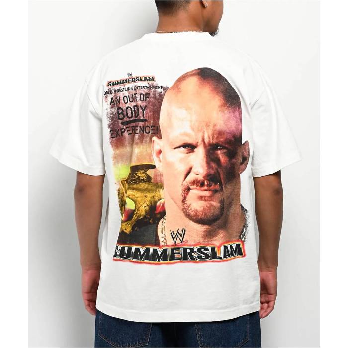 【★百貨店SALE★6/11真夜中2時迄】Wwe 【 Stone Cold Summerslam White T-Shirt Men\u0027s White 】 白いこと 白いこと ティーシャツ メンズ 白いこと 白いこと