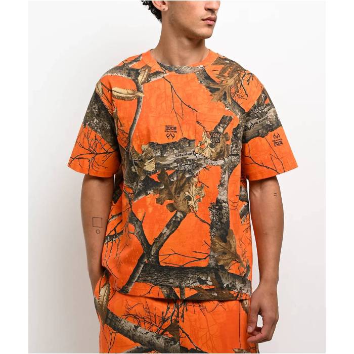 【★百貨店SALE★6/11真夜中2時迄】帝国 Empyre 【 X Realtree Edge Colors Orange Camo Pocket T-Shirt Men\u0027s Orange 】 orange 橙・オレンジ色 家鴨柄 ティーシャツ メンズ orange 橙・オレンジ色