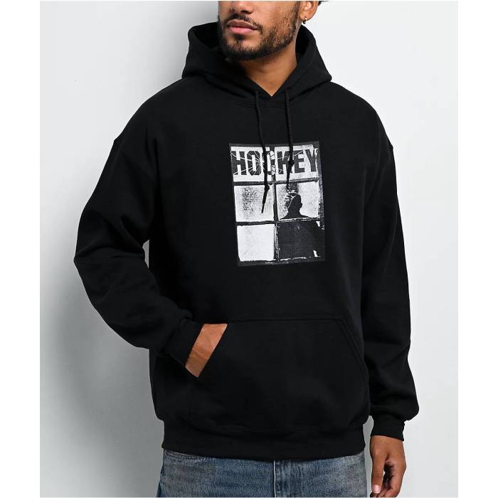 【★百貨店SALE★6/11十二時2時迄】Hockey 【 Temporary Site Black Hoodie Men\u0027s Black 】 黒いこと 黒いこと フーディー パーカー メンズ 黒いこと 黒いこと