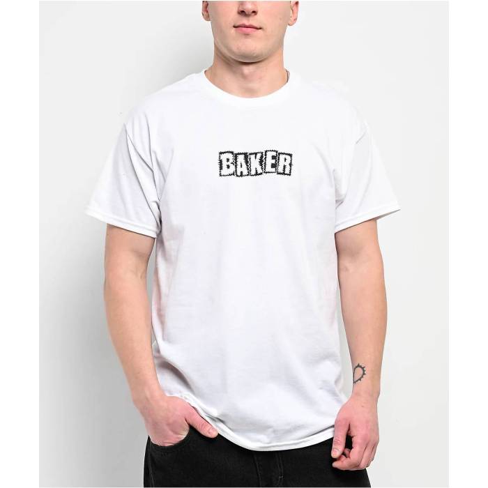 【★百貨店SALE★6/11真夜中2時迄】Baker Skateboards 【 Baker Library Card White T-Shirt Men\u0027s White 】 白いこと 白いこと ティーシャツ メンズ 白いこと 白いこと