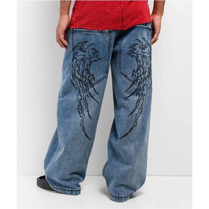 アフリクション Affliction 【 Wings Medium Wash Wide Leg Jeans Men's Blue 】 ジーンズ メンズ 青色 ブルー